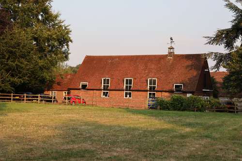 Farningham Village Hall in the evening sun